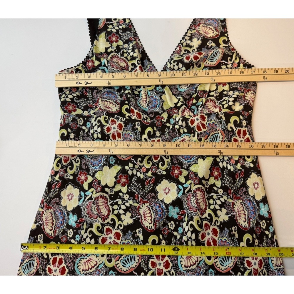 Ann Taylor LOFT Y2K Babydoll Dress Womens 10 Brown Floral Paisley Whimsigoth - Picture 6 of 11